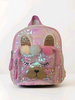 Girls' 10.5" Sequin Llama Backpack Cat & Jack™ Acrylic Shell, Zip Closure, 3-9 Y